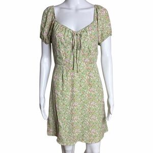 Altar'd State Floral Green Mini Dress size large